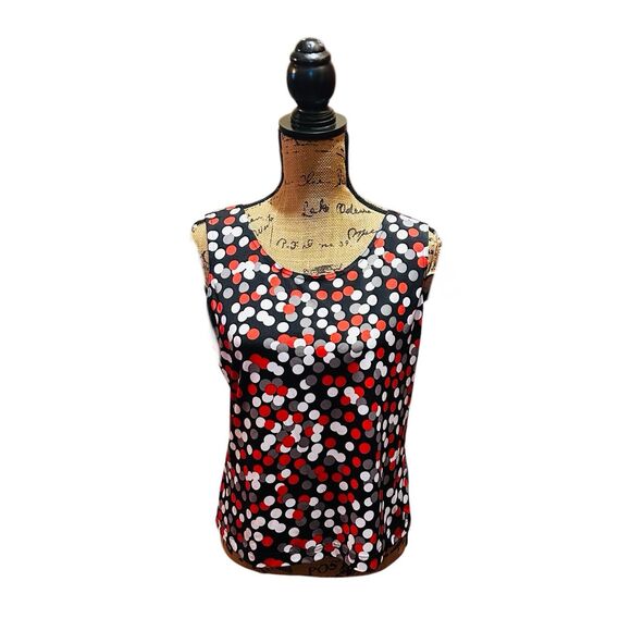 Madison Leigh 3/4 Sleeve Suit Jacket  And Tank Top Size 12 Red Polka Dot - Picture 3 of 5